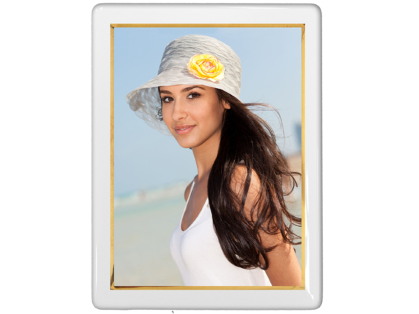 Porzellanfoto rechteckig mit feinem Goldrand