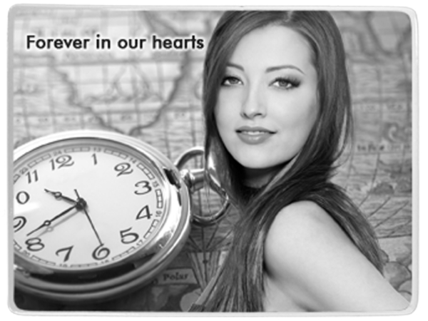 Metallfoto rechteckig Schwarz-Weiß