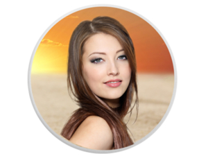 Metallfoto rund mit einfachem weißen Rand